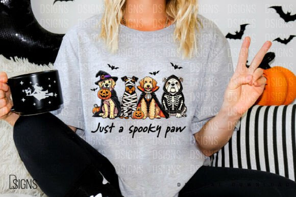Dog Halloween Just a Spooky Paw Shirts
