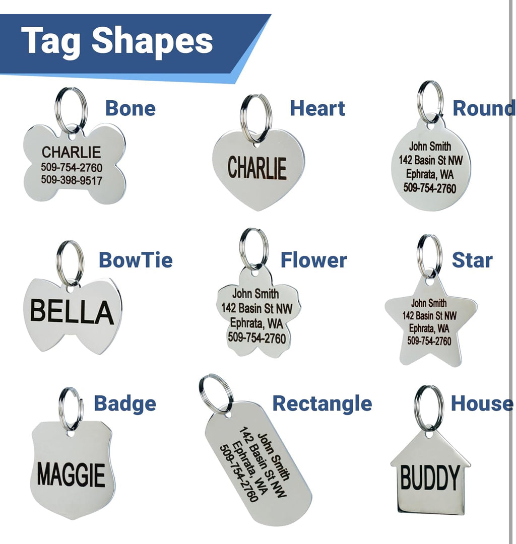 Pet id tag engraved
